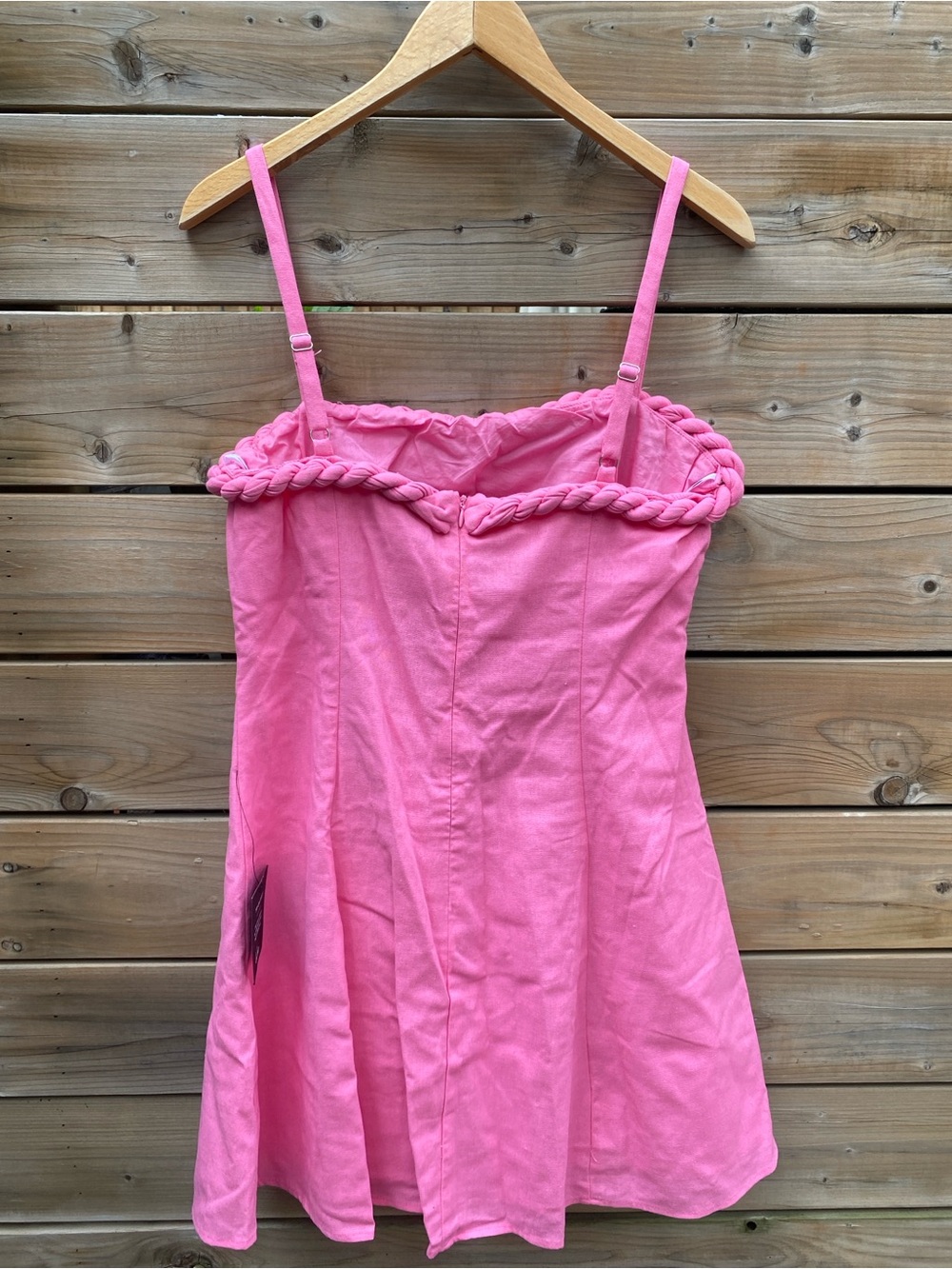 Lulu's Bubblegum Pink Braided-Trim Mini Dress - Picture 4 of 5